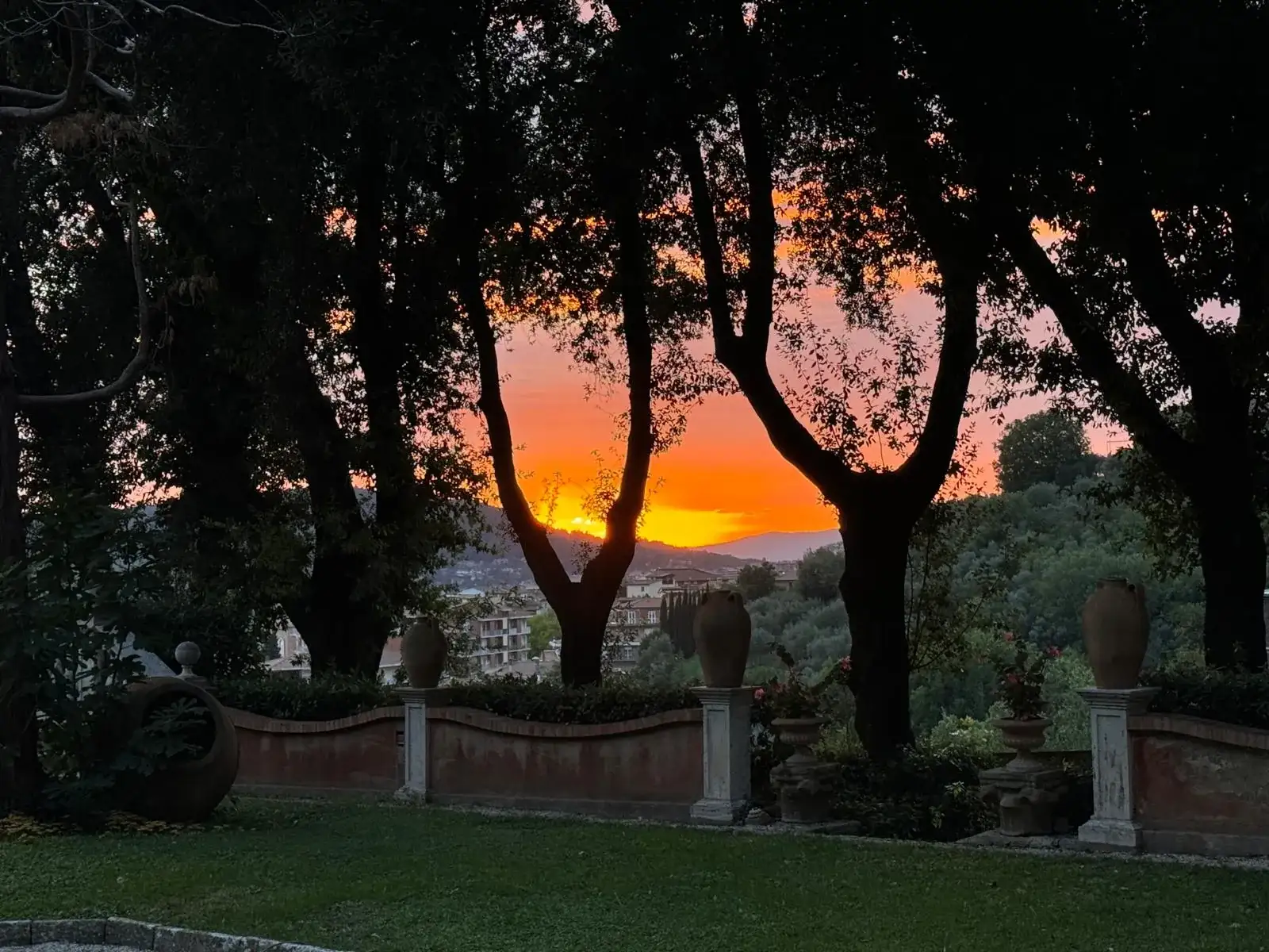 Sunset over Perugia from the garden